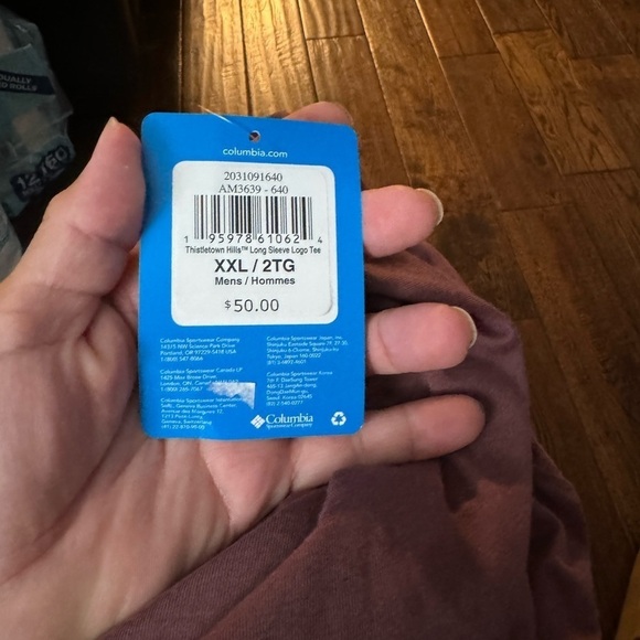 NWT COLUMBIA Thistletown HillsMen’s Long Sleeve Logo tee Size XXL/2TG - Picture 6 of 11